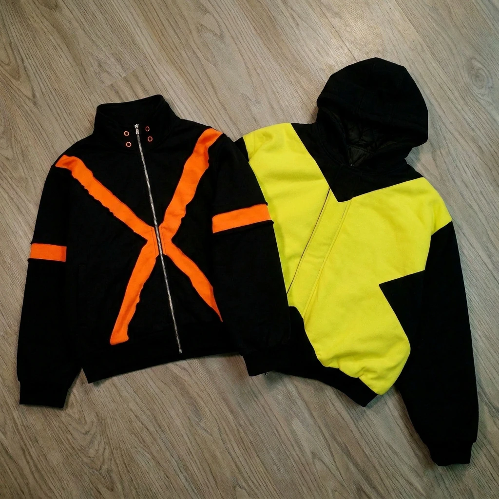 Streetwear Brand Y2K - Chaqueta Bomber Y2K con Parche Amarillo,