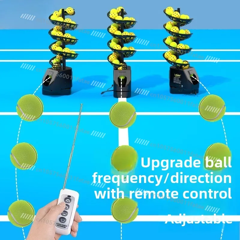 Tennis Pickleball Universal Ball Throwing Machine Remote Control Serve Machine Trainer Coach Ball Machine Single Belt Catch Net - Image 2