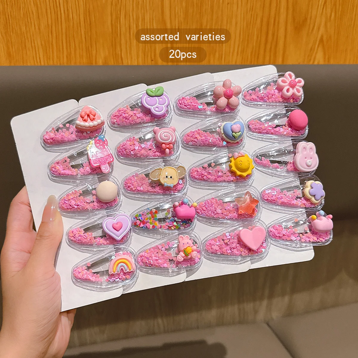 20 نمطًا من مشابك BB الوردية الكرتونية العشوائية مناسبة للاستخدام اليومي كإكسسوارات الشعر #2