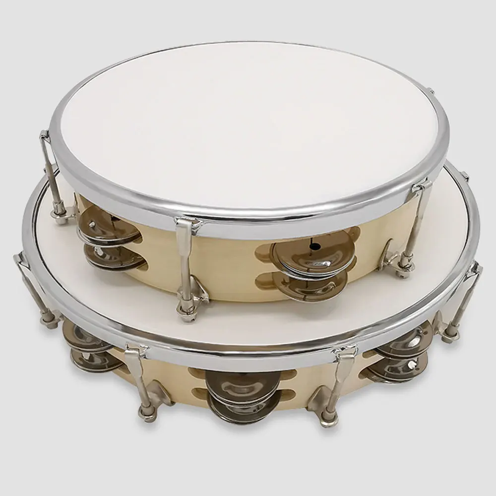 8/10 بوصة الدف صف مزدوج الأناشيد المعدنية باليد الدف طبل آلة موسيقية #6