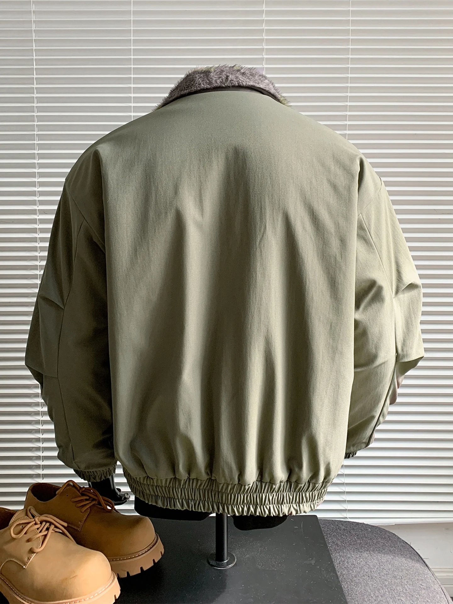   ファー裏地付き Thiened or アメリカン スレ メンズ コットン ジャケット 冬用 暖かい アウトドア カジュアル デイリー 通勤 旅行用