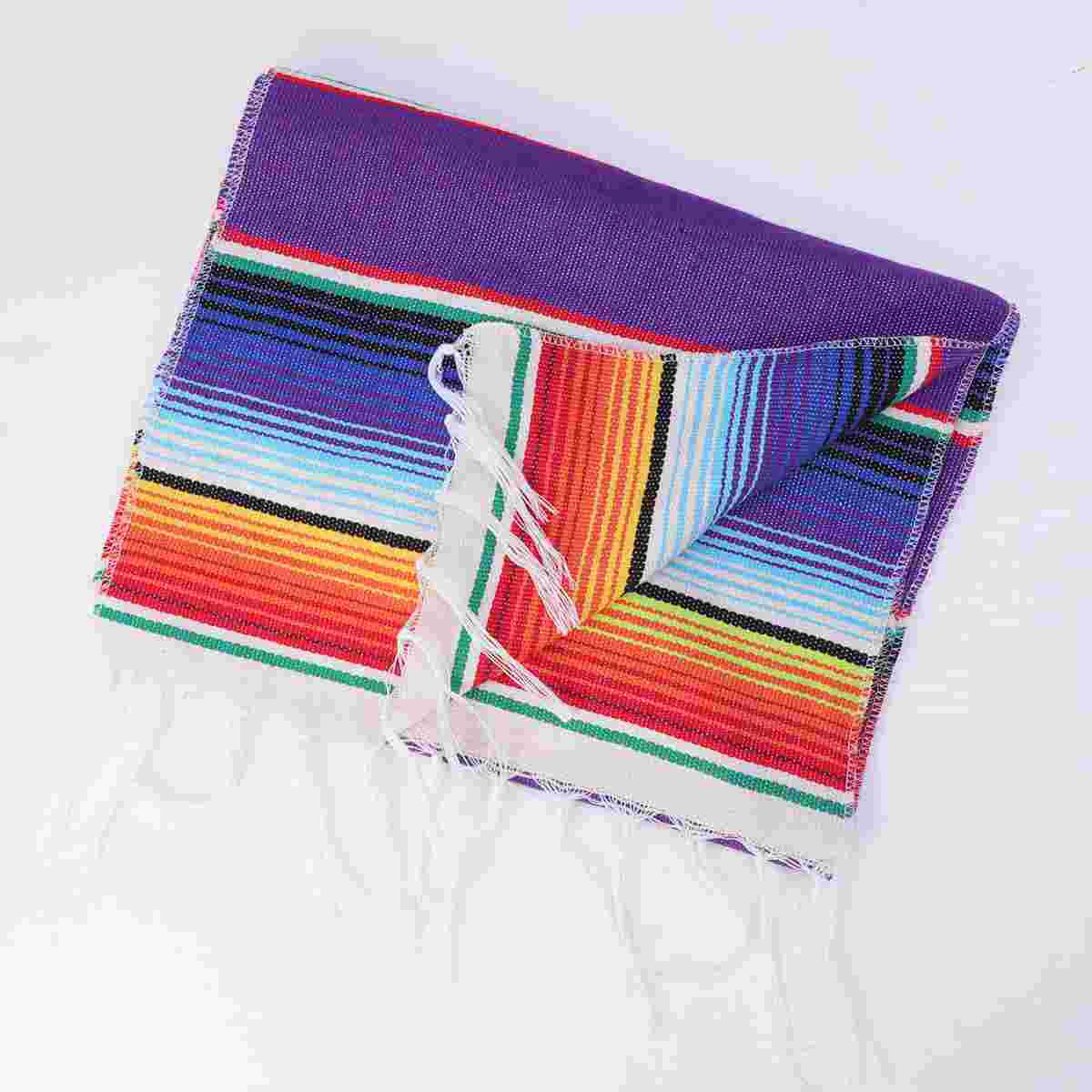 

Rainbow Cotton Tablecloth Colorful Table Runner Washable Table Cloth Dining Table Cover Picnic Mat (Rainbow Table Flag Purple)