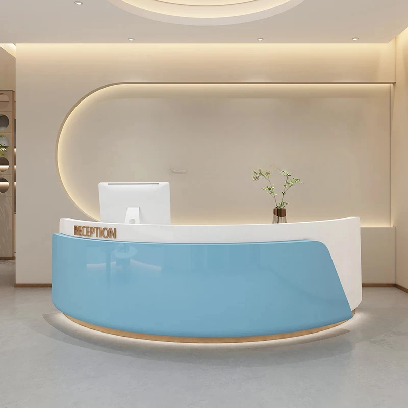 Illuminated Corner Reception Desks Stylish Light Modern Office Reception Desks Beauty Salon Bar Furniture New