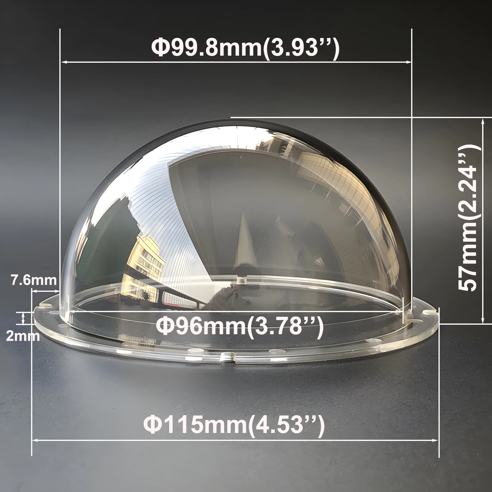 4 Inch Acrylic Clear Dome Shield Weatherproof Security Camera Protective Cover Outdoor Weatherproof Lens Cover Size 115x57mm