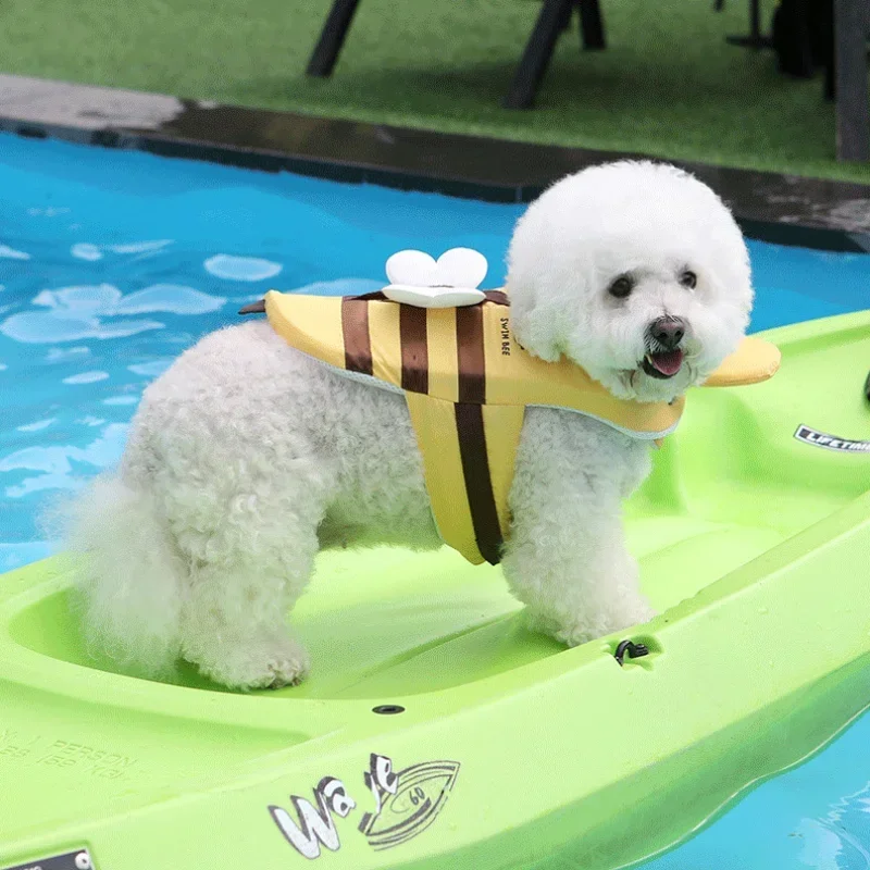 Summer Little Bee Dog costume da bagno impermeabile cucciolo giubbotto di salvataggio traspirante vestiti per cani imbracatura nuoto sicurezza per cani forniture per animali domestici