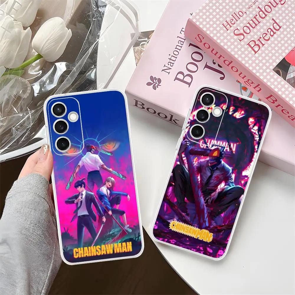 

Chainsaw Anime Man Mobile Phone Case for Samsung Galaxy S25 S24 S23 S22 S21Plus FE Ultra Clear Colour Protective Pretty Luxury