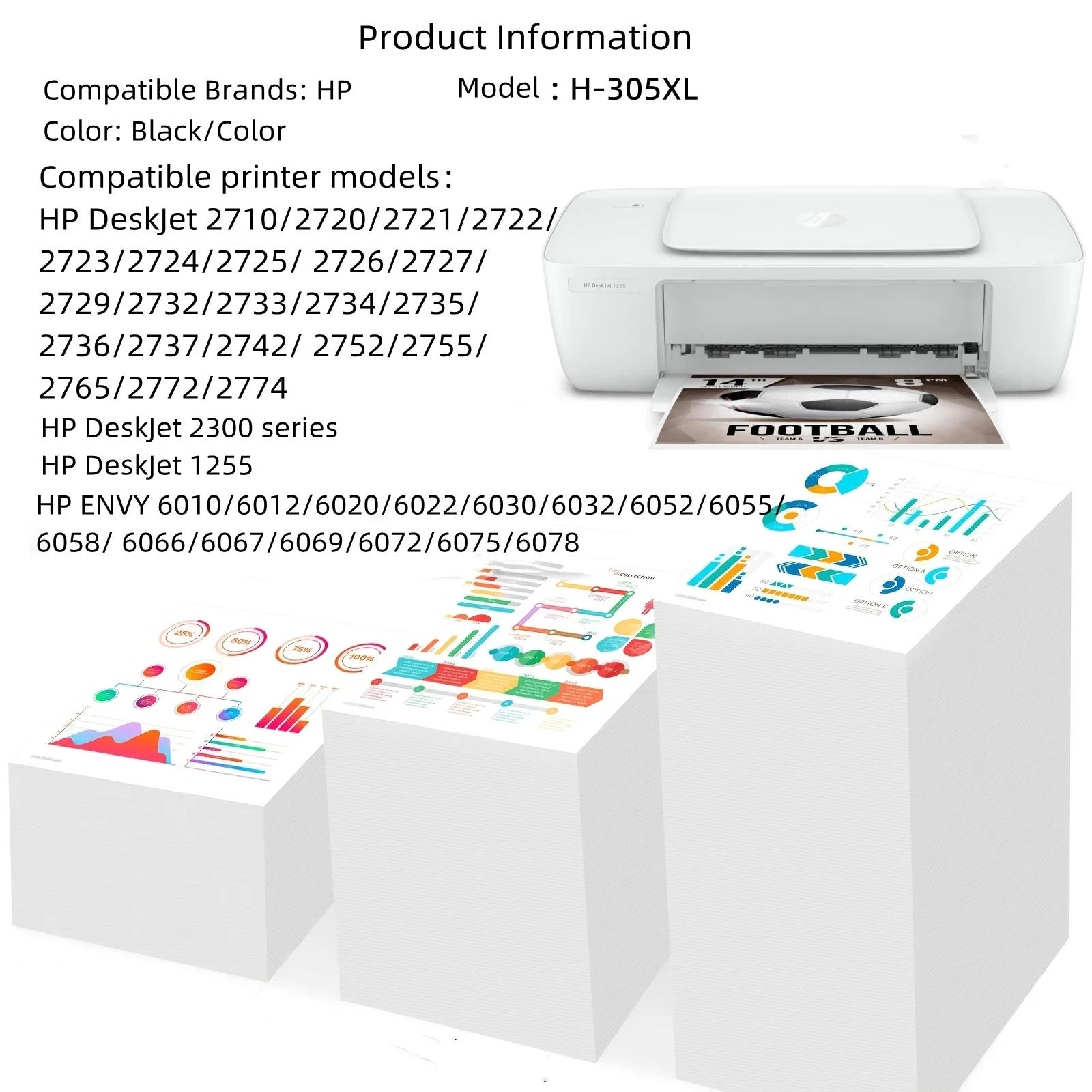 305xl Remanufactured Ink Cartridge for 305 XL Compatible DeskJet 2700 2710 2720 2721 2722 2723 4110 4120 Printer