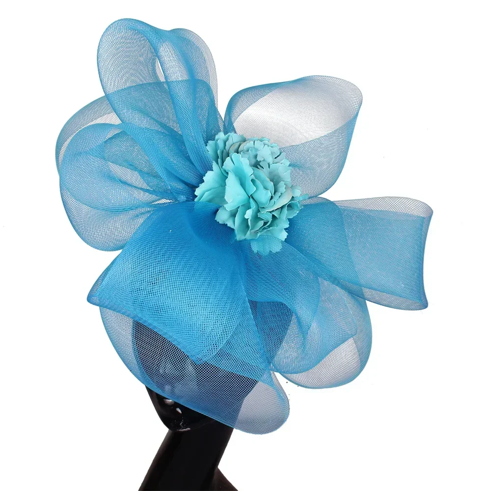 Big Flower Fascinator Hats Women Wedding Headwear Bride Mariage Hair Accessories Women Elegant Ladies Party  chapeau ceremonie