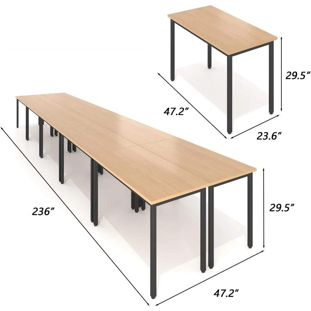 Konferenz tische 20 Fuß für Besprechung sraum Studie schreiben Podcast-Tisch für 24 Personen modern natürlich, 10 Stück, 236.2 "x 47.2" x 29.5"