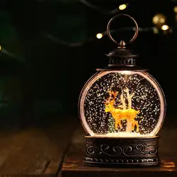 Christmas Snow Globe Lantern LED Light Water Glittering Santa Night Lamp Decor With Swirling Glitter Exquisite Christmas Festive