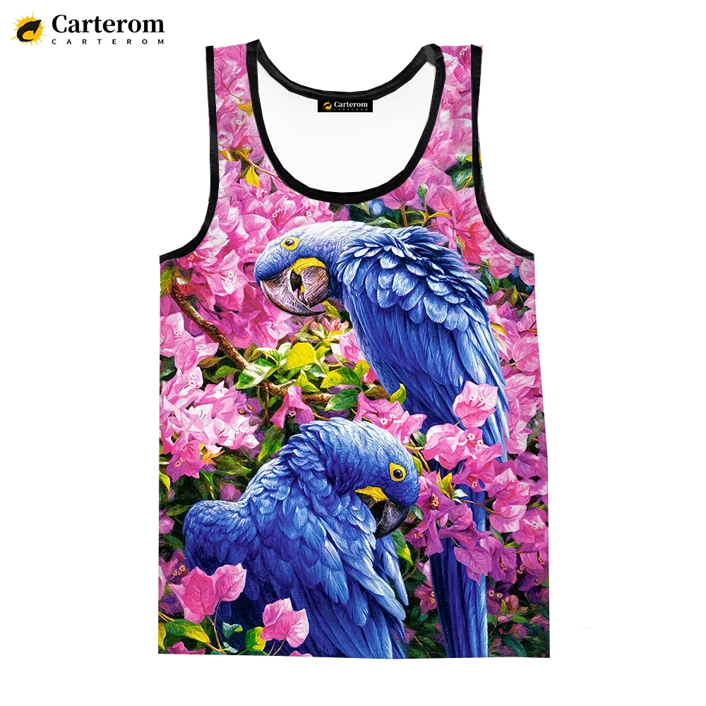 2023 Funny Birds Parrot 3D Printed Tank Tops Men Women Summer Casual Sleeveless Shirts Hip Hop Streetwear Oversized Tops Tees