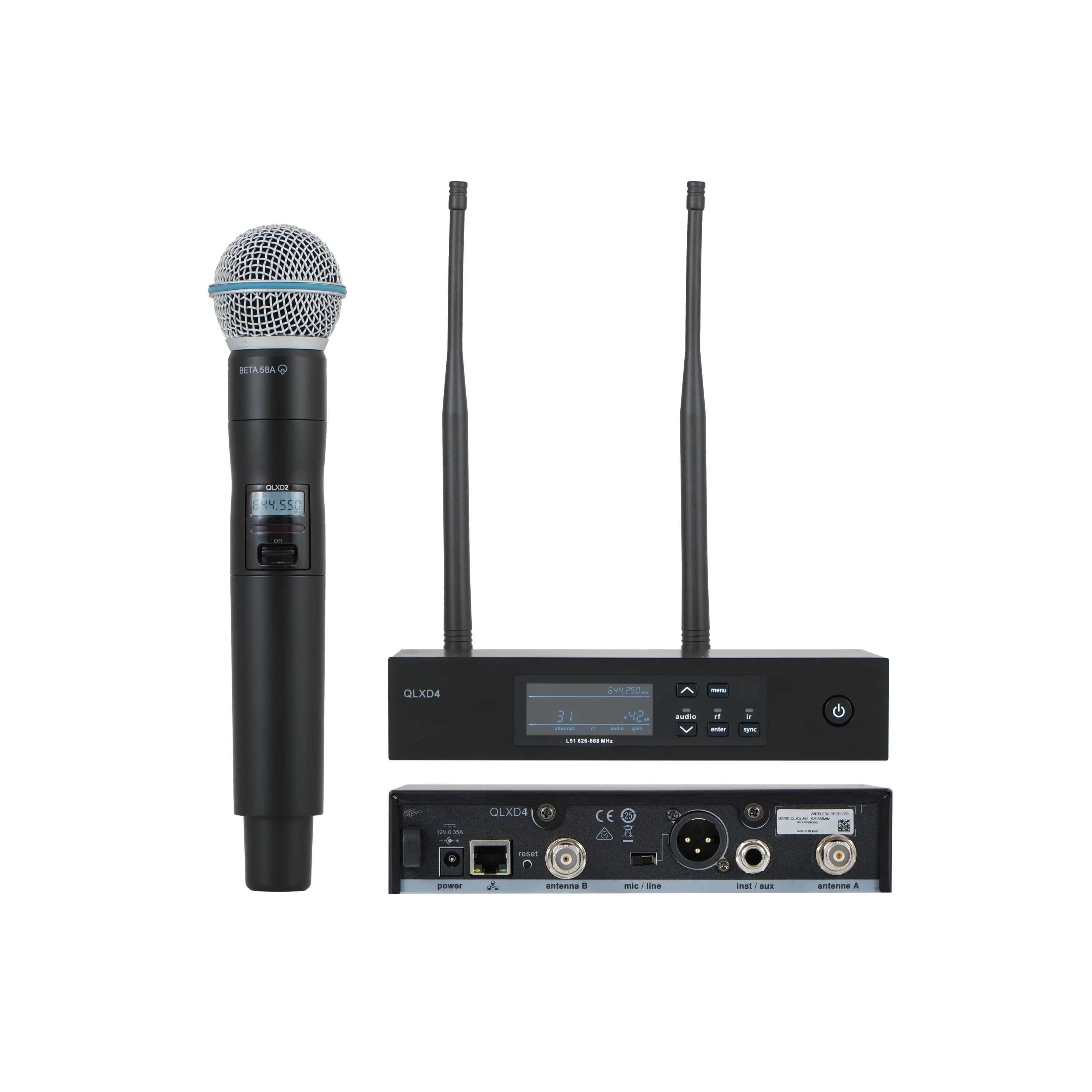 

QLXD24/B58 Wireless Microphone System with BETA 58A Handheld Vocal Mic microphone karaoke professional metal wireless systems