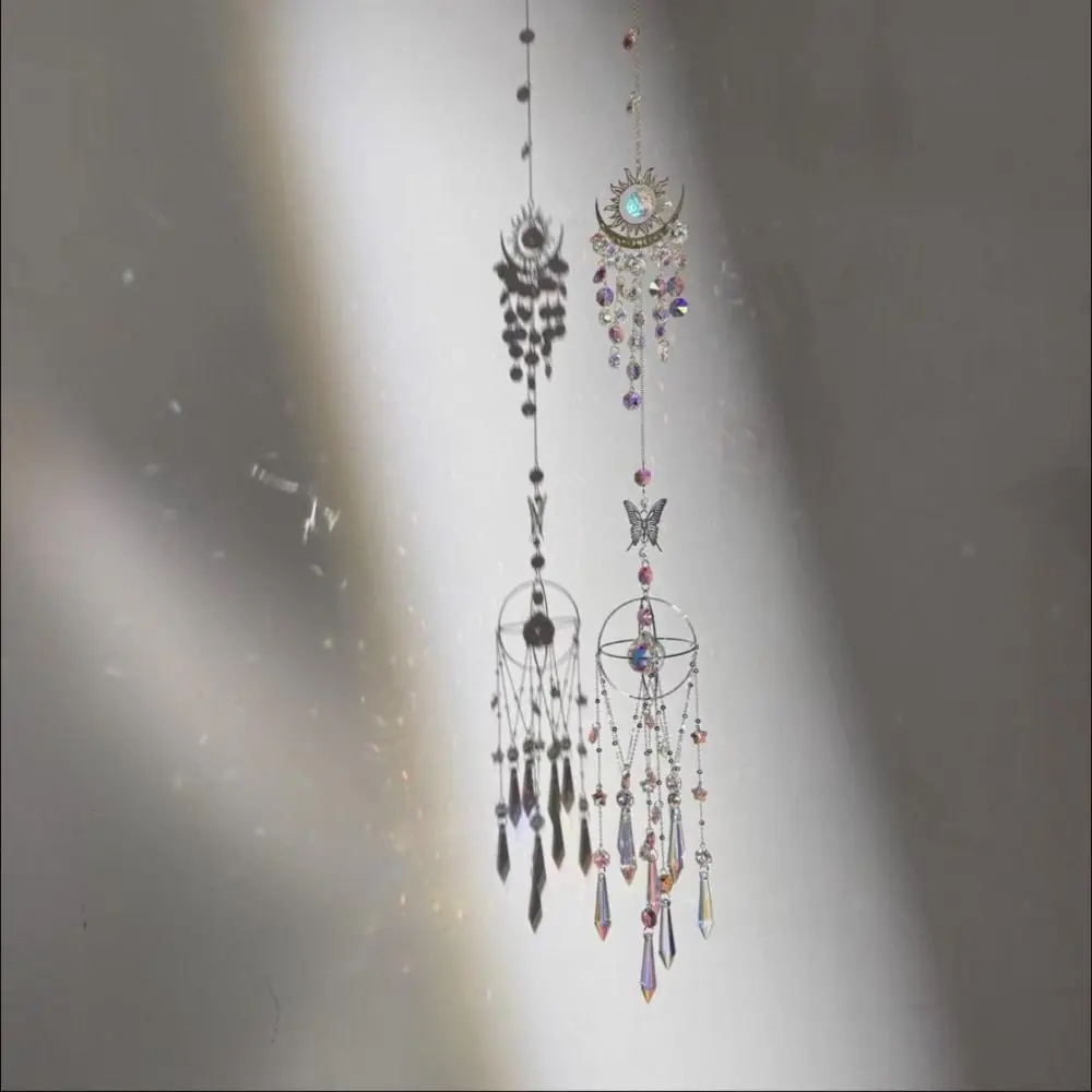 Handmade Hanging Ornaments DIY Material Kit Exquisite Rainbow Prism Crystal Sun Catcher Durable Boho Wind Chime Window Decor