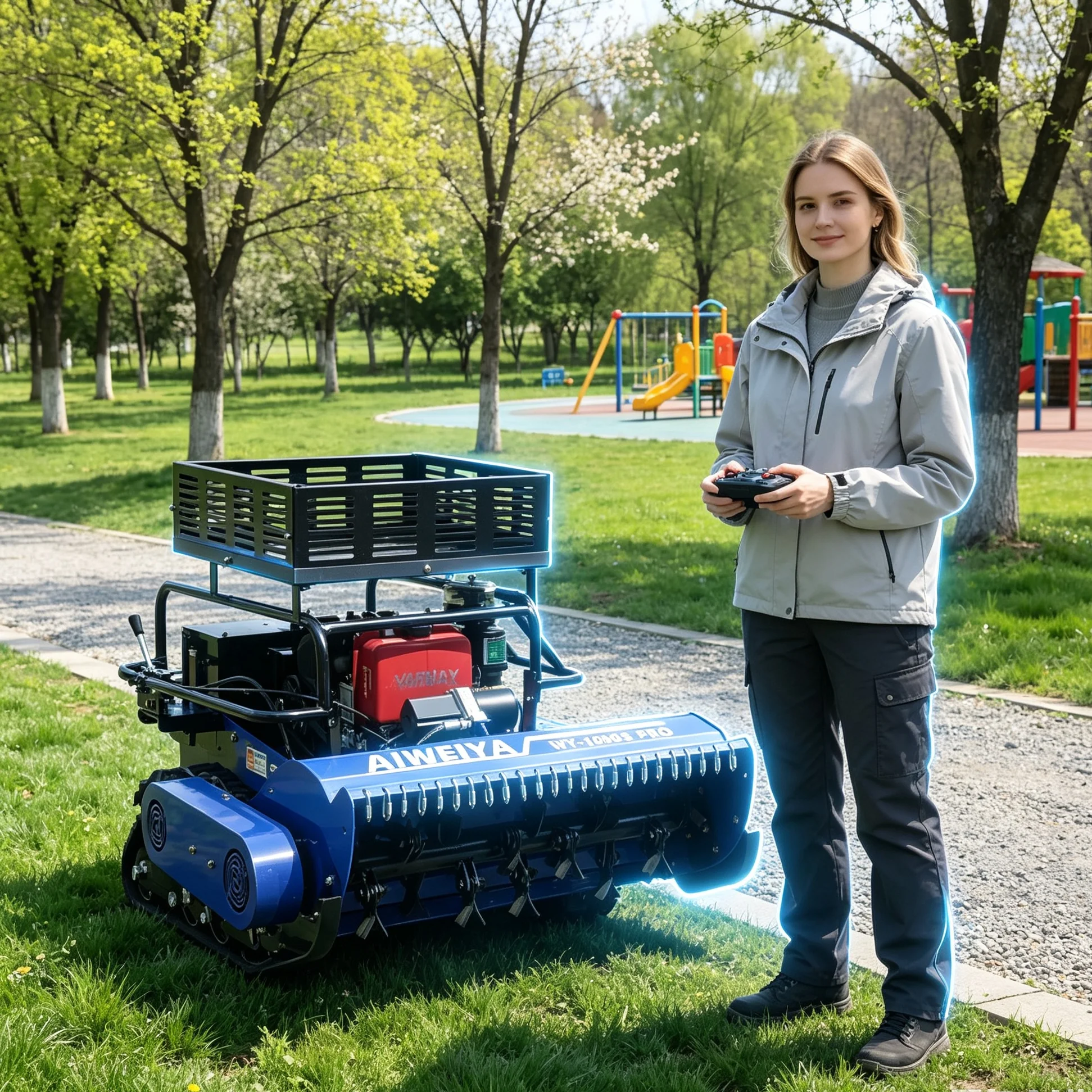 Customized RC Lawn Mower With Storage Rack 800SPRO, Low Vibration For Long Time Operation