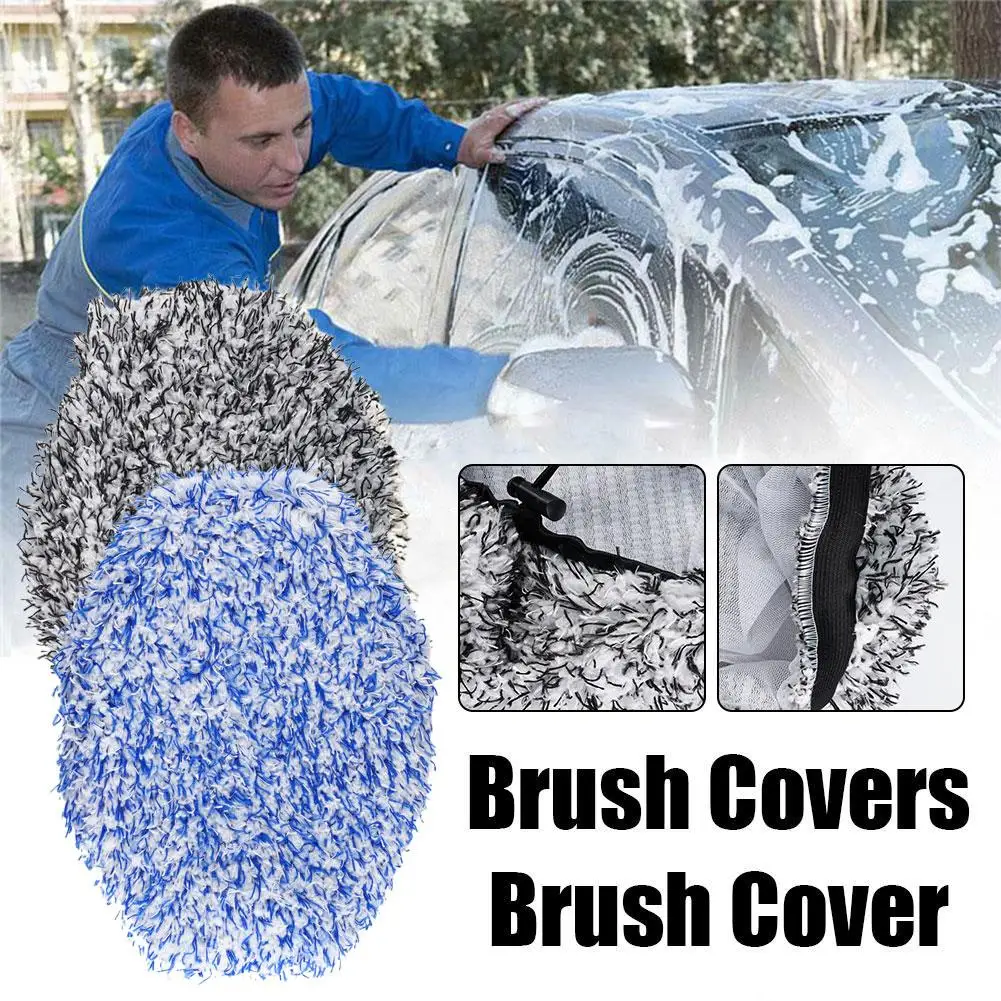 

Car Long Handle Water Brush Head Cover Car Wash Brush Plush Mop Brush Cover Replacement Cloth Cover Accessries