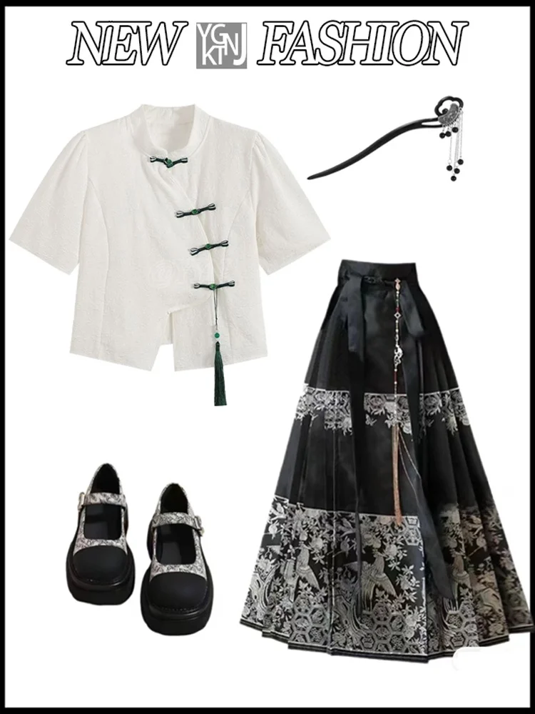 New Chinese Style Women's Short Sleeve Shirt Design Sensation Small Audience Hanfu Summer New Zen Style National Trend  ...