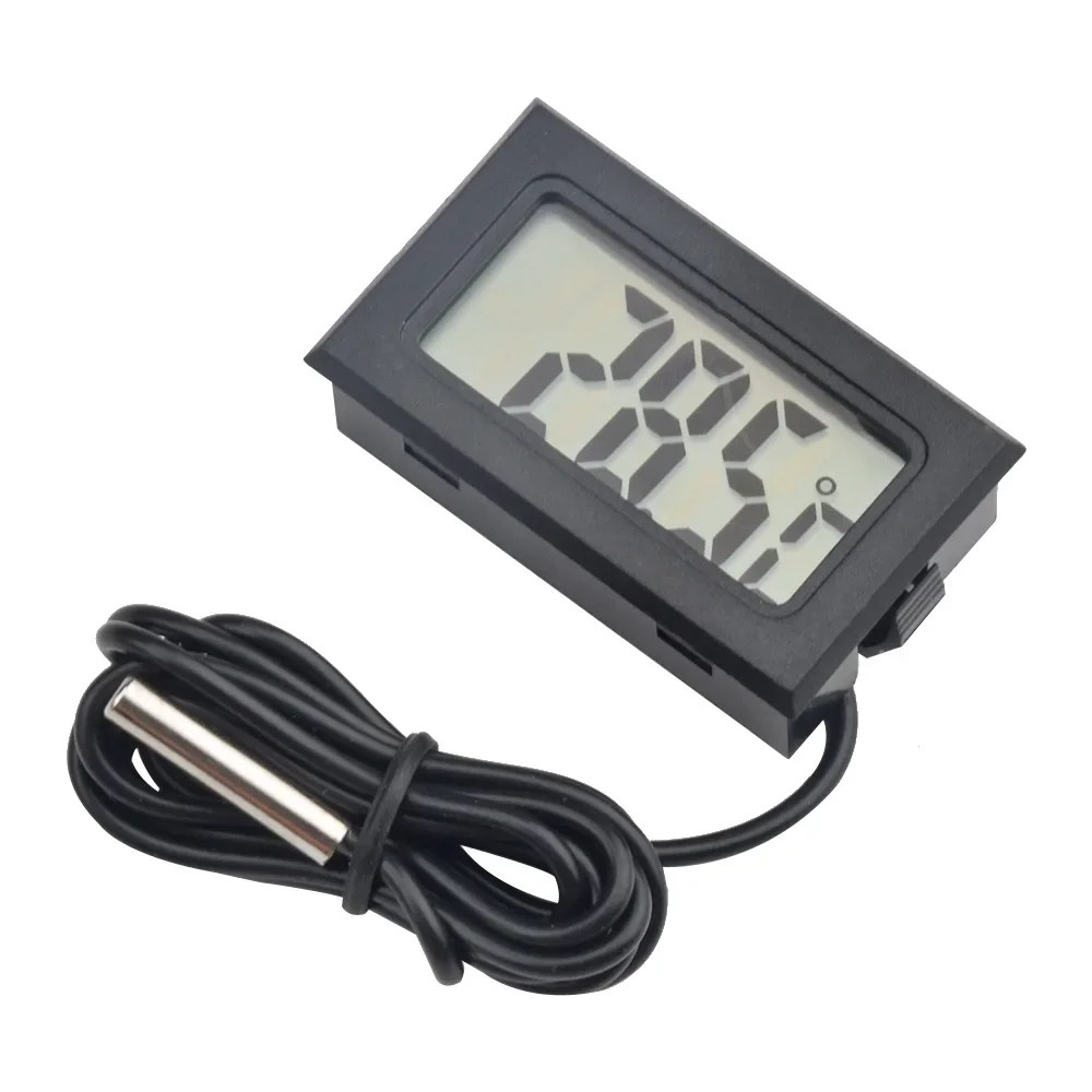 FY-10 Mini LCD Digital Thermometer Aquarium Car Water Bath Temperature Tester Detector Monitor Embedded Temperature Sensor 1M