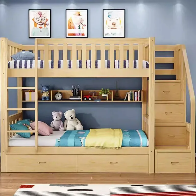 

Designer Wood Bunk Kid Children Bed Mother Noon Safety Minimalist Safety storage Break Bed letto matrimoniale outdoor furniture