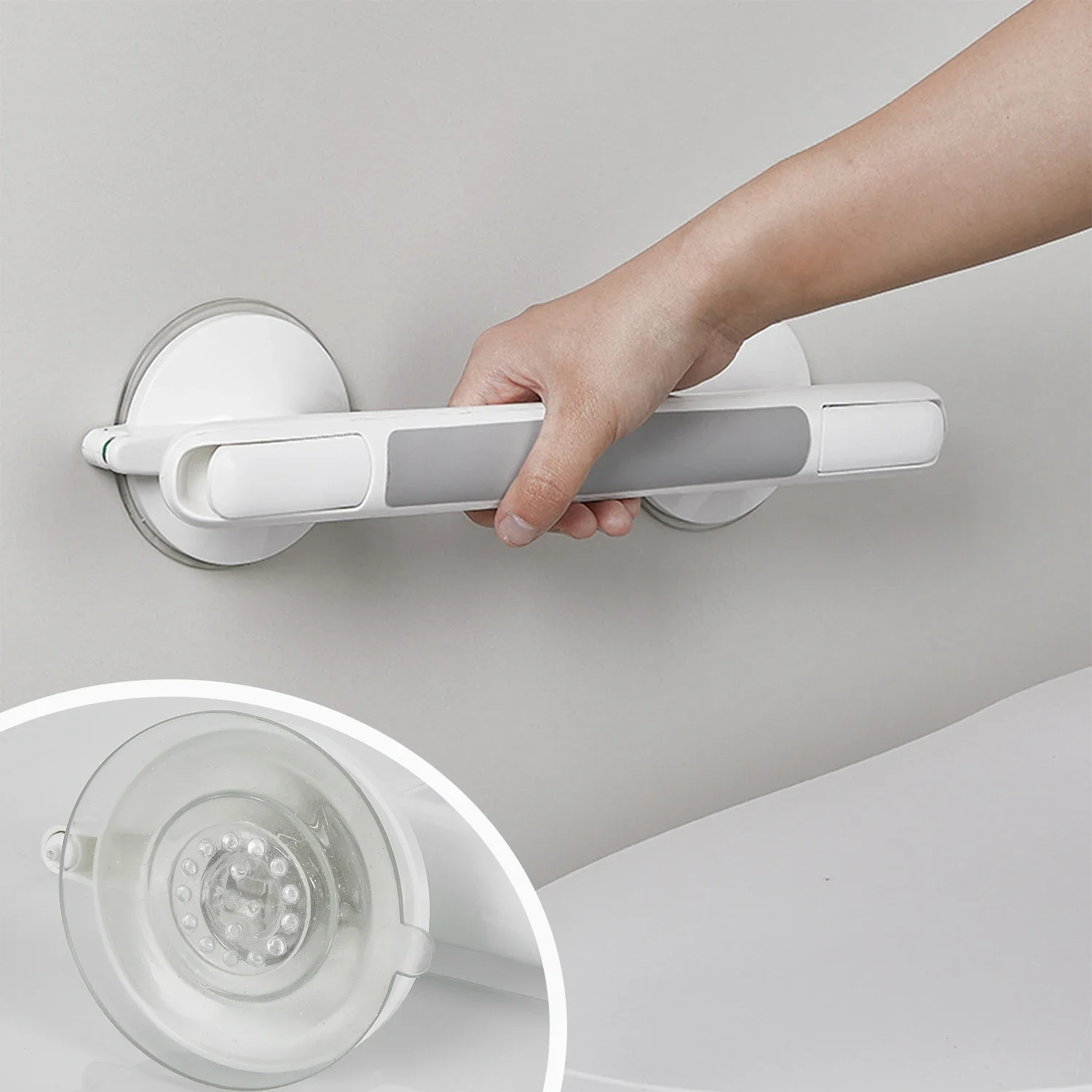 Shower Handle,Suction Grab Bar for Bathtubs,Showers and Toilet,Strong Hold Suction Cup Handle,Handicap Safety Grip No Drilling