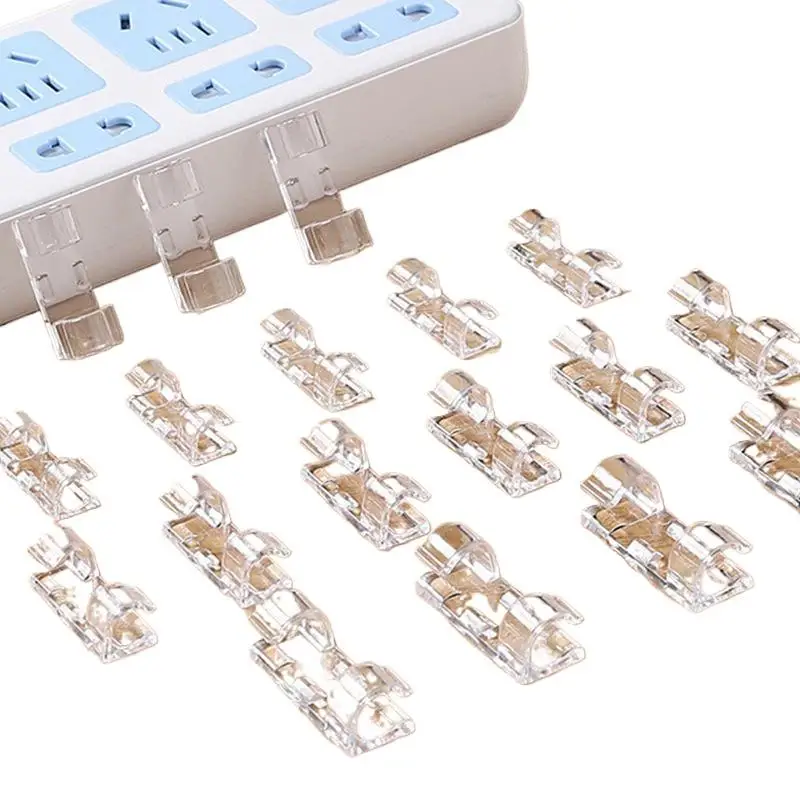 

20-100PCS Self-Stick Wire Cable Clips Table Wall Tidy Organizer For Computer USB Charging Data Cord