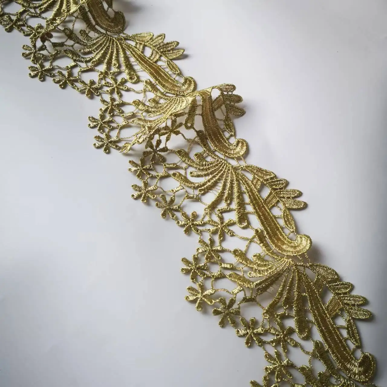 1 Yard 9cm Width Good quality Gold Venice Lace Trim Wedding DIY Crafted Sewing Flower Venise Lace Trim Fabric