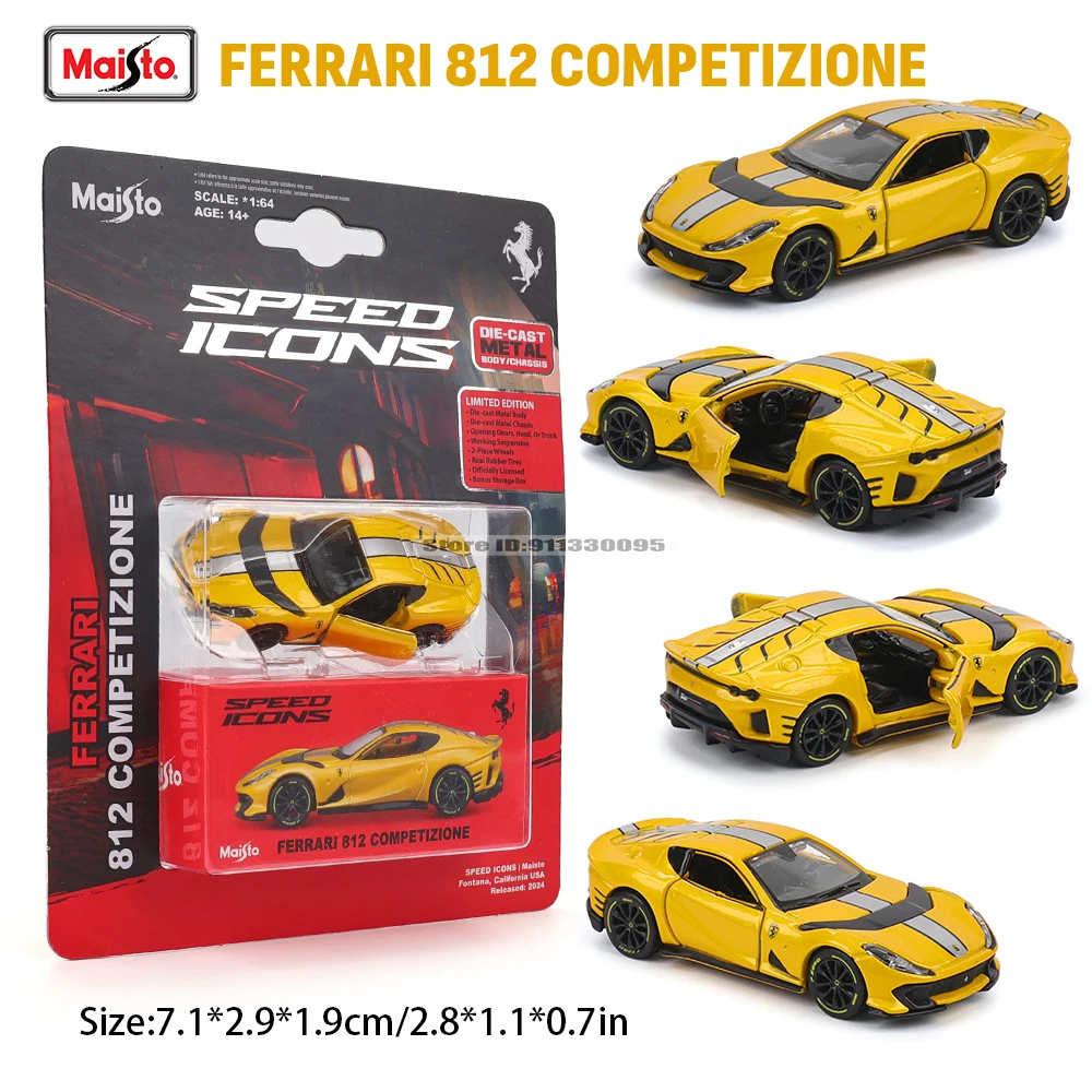 Maisto 1:64 فيراري SF90 SP1 812 DAYTONA SP3 911 GT2 RS الهيكل سبيكة كاملة يموت الصب نموذج سيارة جمع دمى هدايا