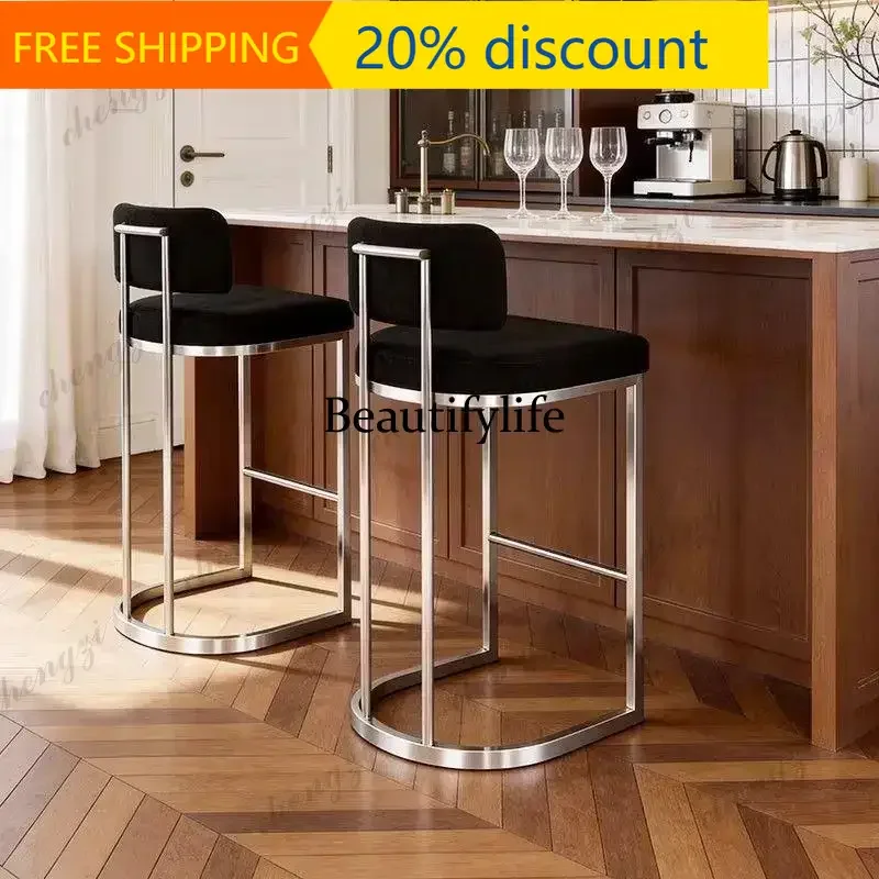 132 High Quality Comfortable Bar Chair Industrial Mobile Office Bar Chair Barstool Breakfast Cafe Sillas Barra De Cocina Furnitu