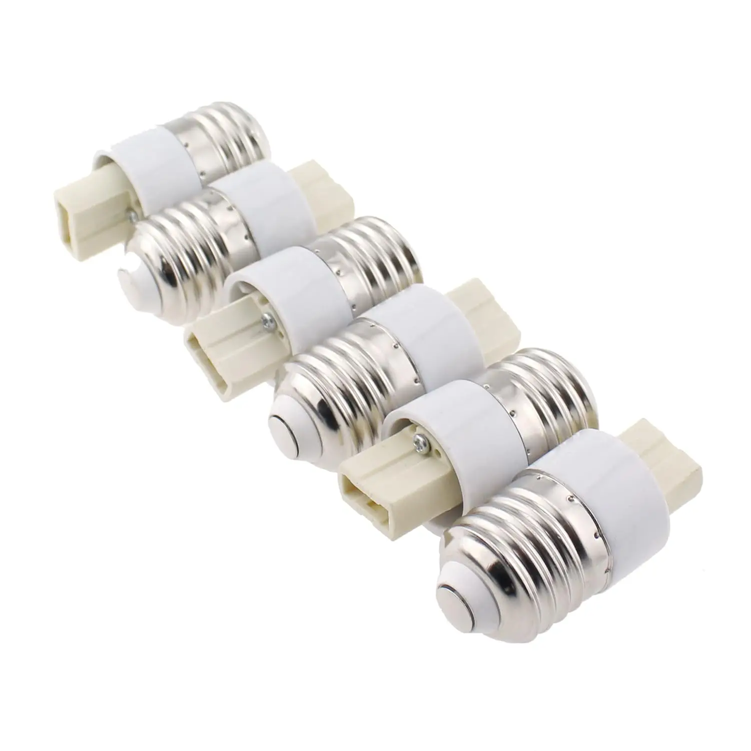 6PCS Practical Lamp Converter Bulb Adapter Lamp Holder Converter White E27 to G9 Conversion Screw Head 56MM x 29MM/2.2 inches x