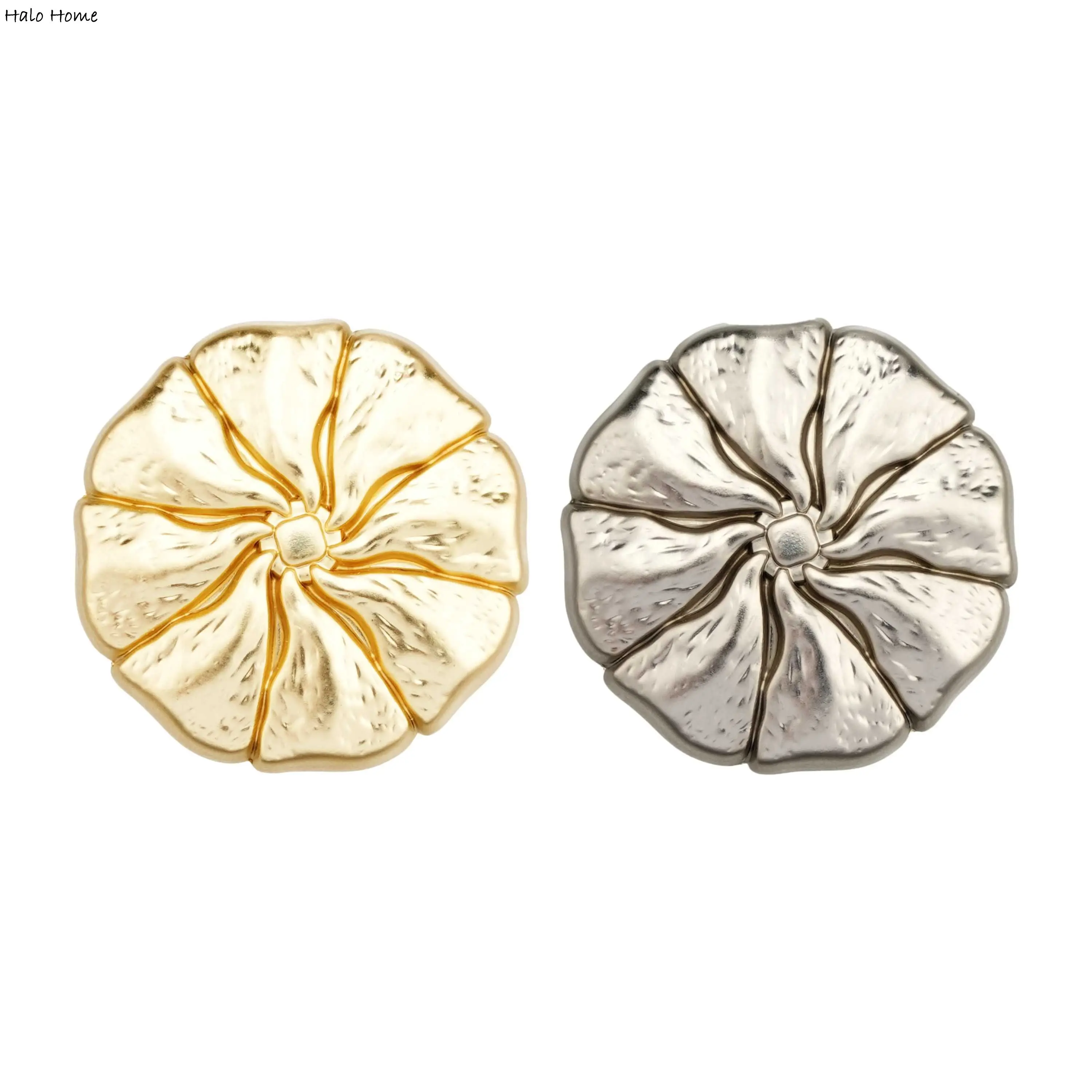 5pcs Vintage Rotate Flower Floral Metal Buttons for DIY Sewing, Fashion Accessories, and Decorative Crafts 15-23mm