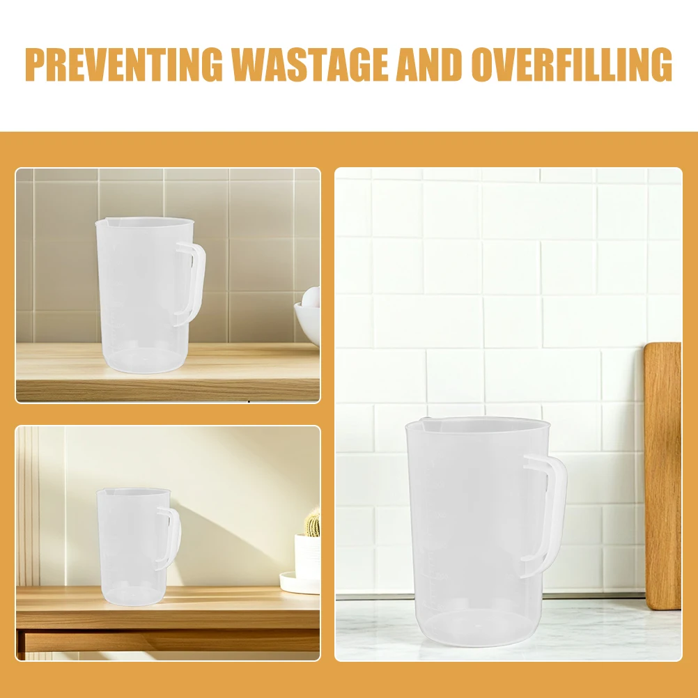 2 قطعة 3000 مللي كوب بلاستك سعة كبيرة لسوائل السيارات شفافة السائل قياس إبريق زيت المحرك ملء السيارة #6