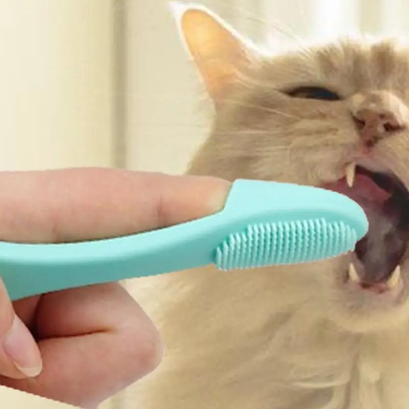 Cat Chin Brush Soft Silicone Grooming Chin Scrubber Non-Slip Multifunctional Finger Pet Supplies Cleaning Brush for Cats & Dogs