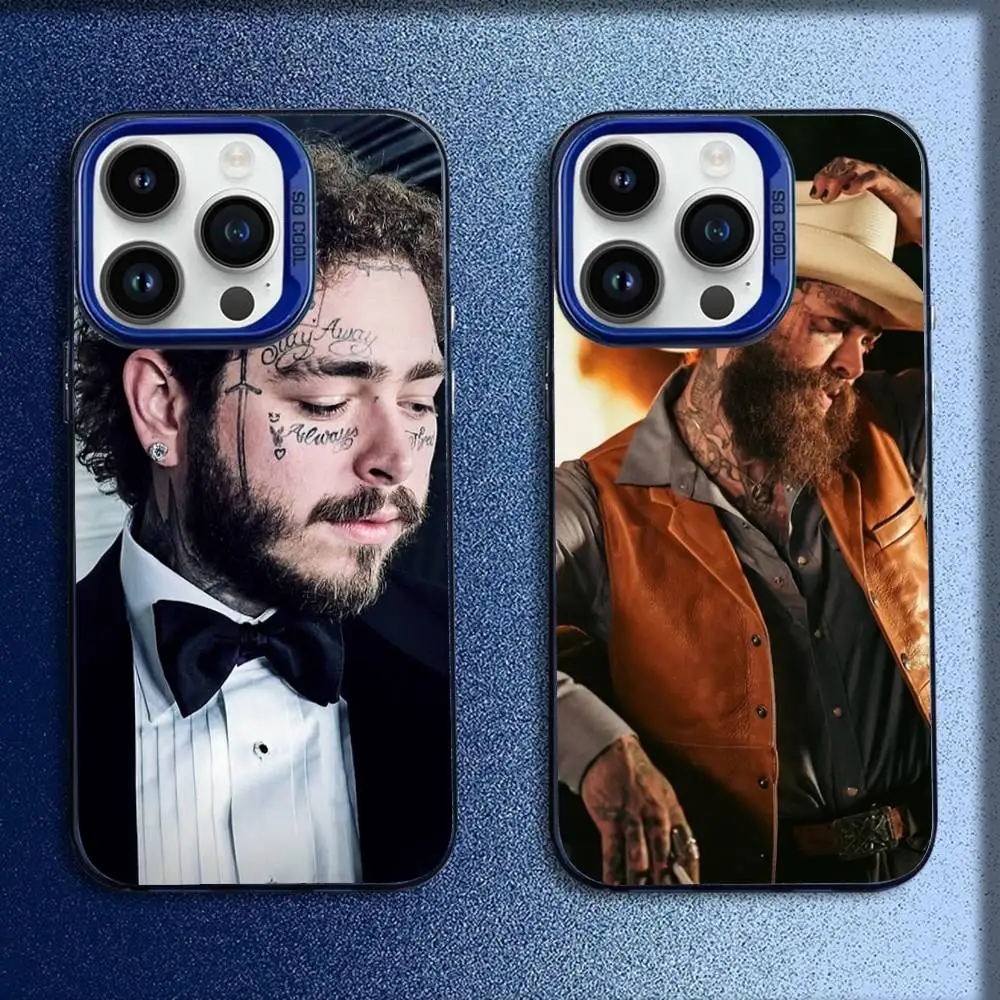 

Post singer M-Malone Phone Case For iPhone 17,16,15,14,13,12,11,Pro,Max,Plus,E,SE4,Air,Mini Blue IMD Box