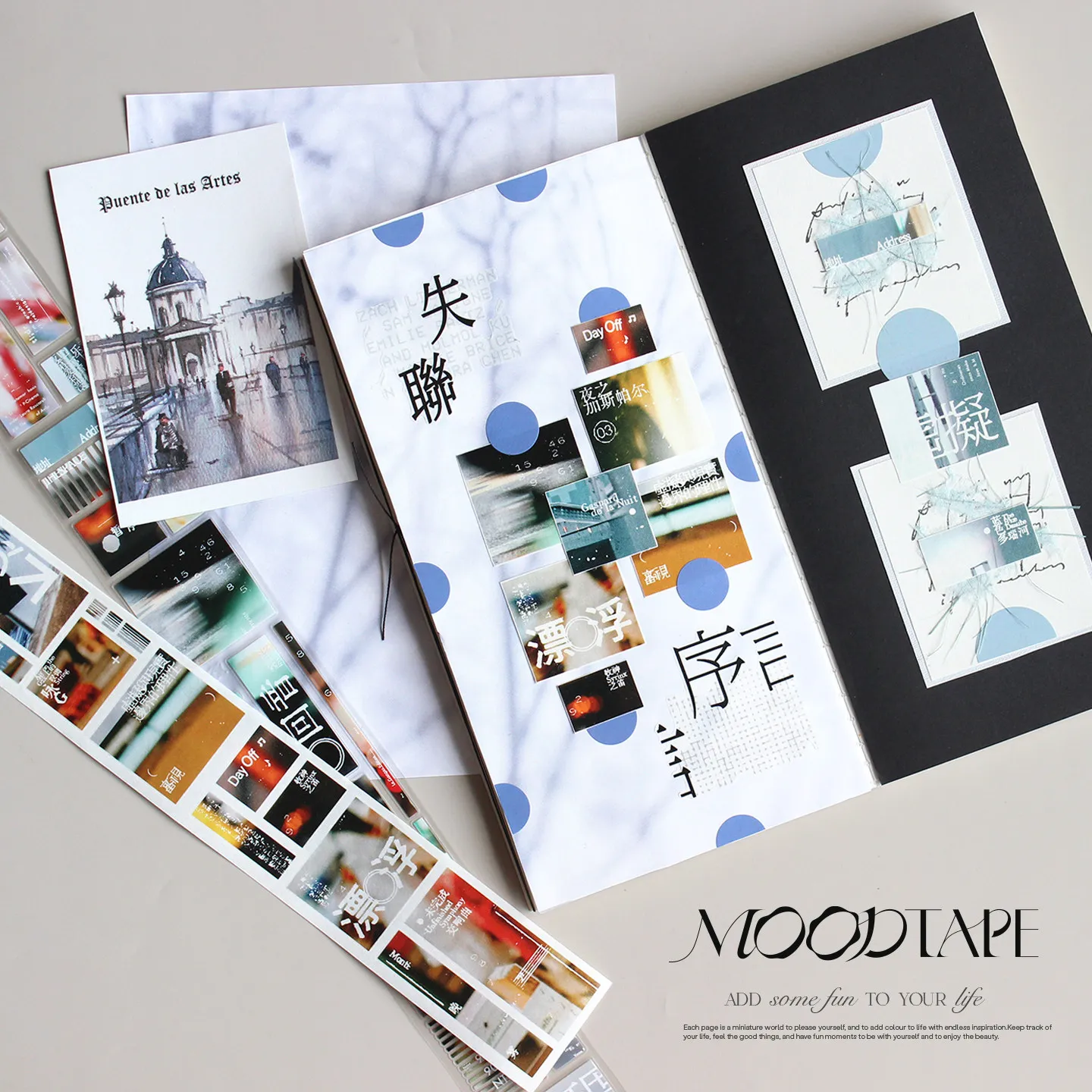 9.3 Moodtape Etude Original Background Film Record Collage Washi Tape for Journal Scrapbooking DIY Sticker
