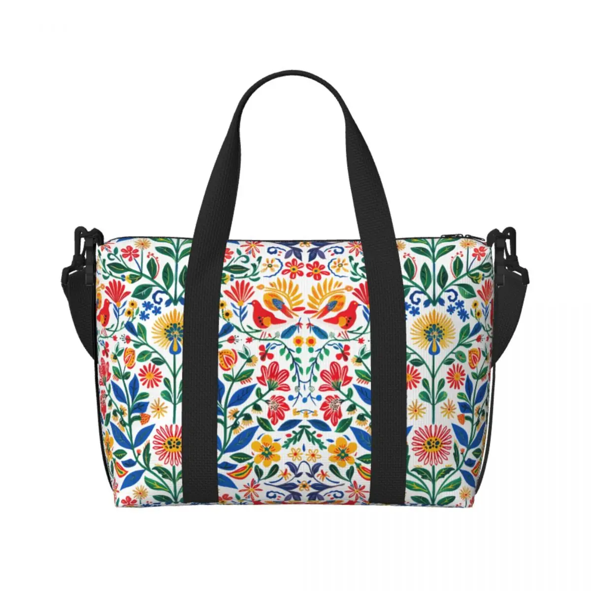 

Custom Large Folk Spring Tote Bag for Women Shoulder Shopping Gym Beach Travel Bag