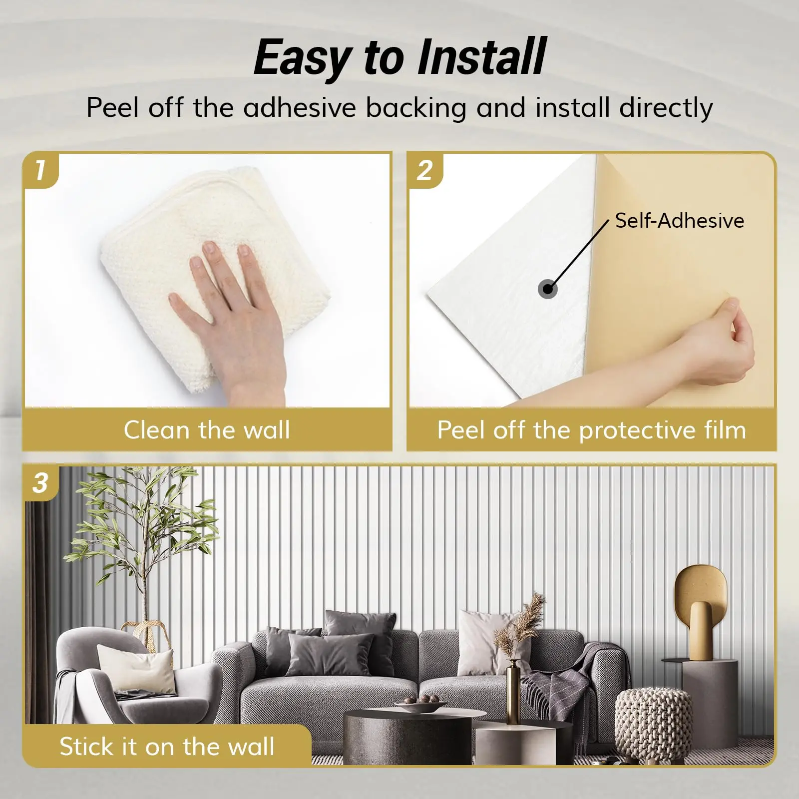 Paneles de pared autoadhesivos que absorben el sonido, 60x30x1cm, paneles de fibra acústica de gran superficie, decoración interior para reducción de ruido para el hogar, 4 Uds.