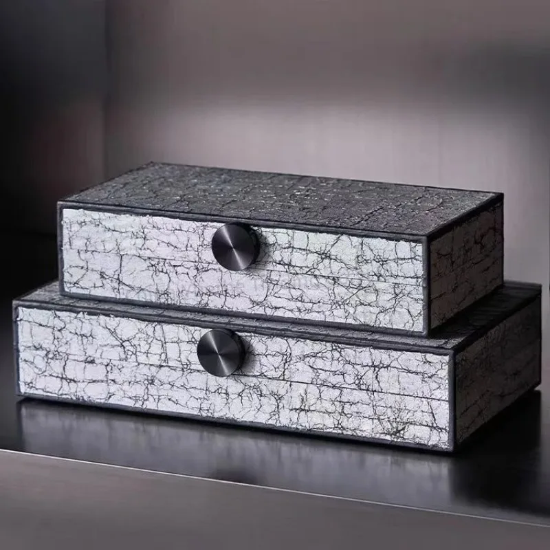 Modern new Chinese texture pattern storage box jewelry box art creative ornament desktop decoration home model room