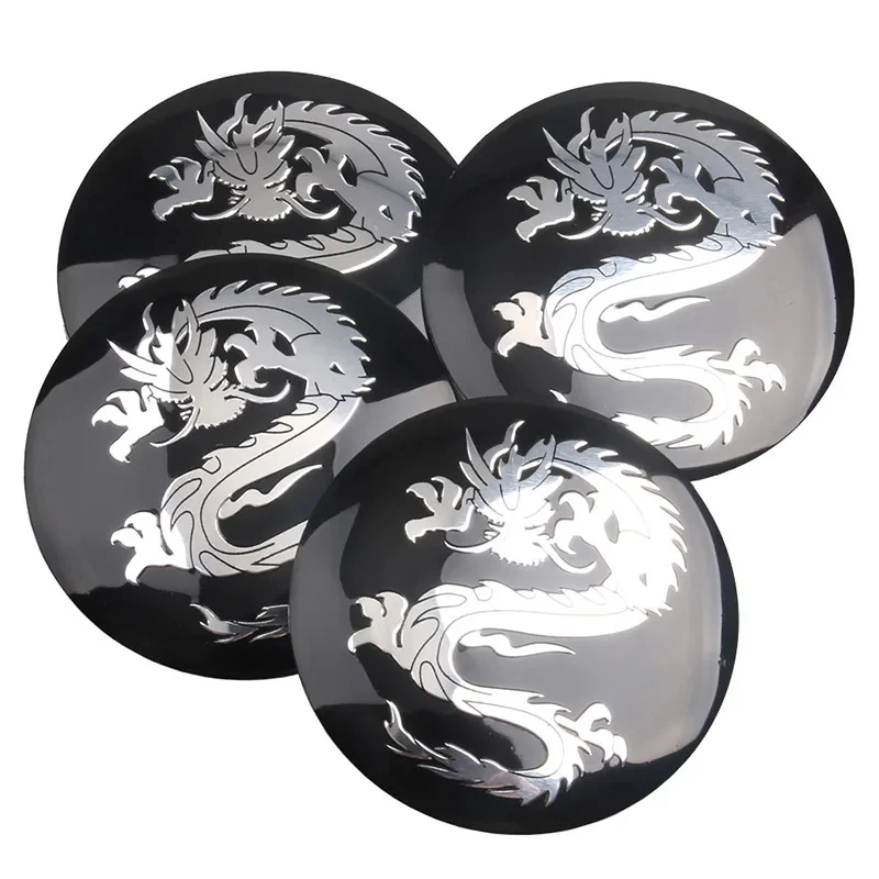 Aluminum 4Pcs 56mm Wolf Dragon Badge Car Wheel Center Hub Caps Emblem Stickers For BMW AUDI TOYOTA HONDA NISSAN KIA JEEP SKODA