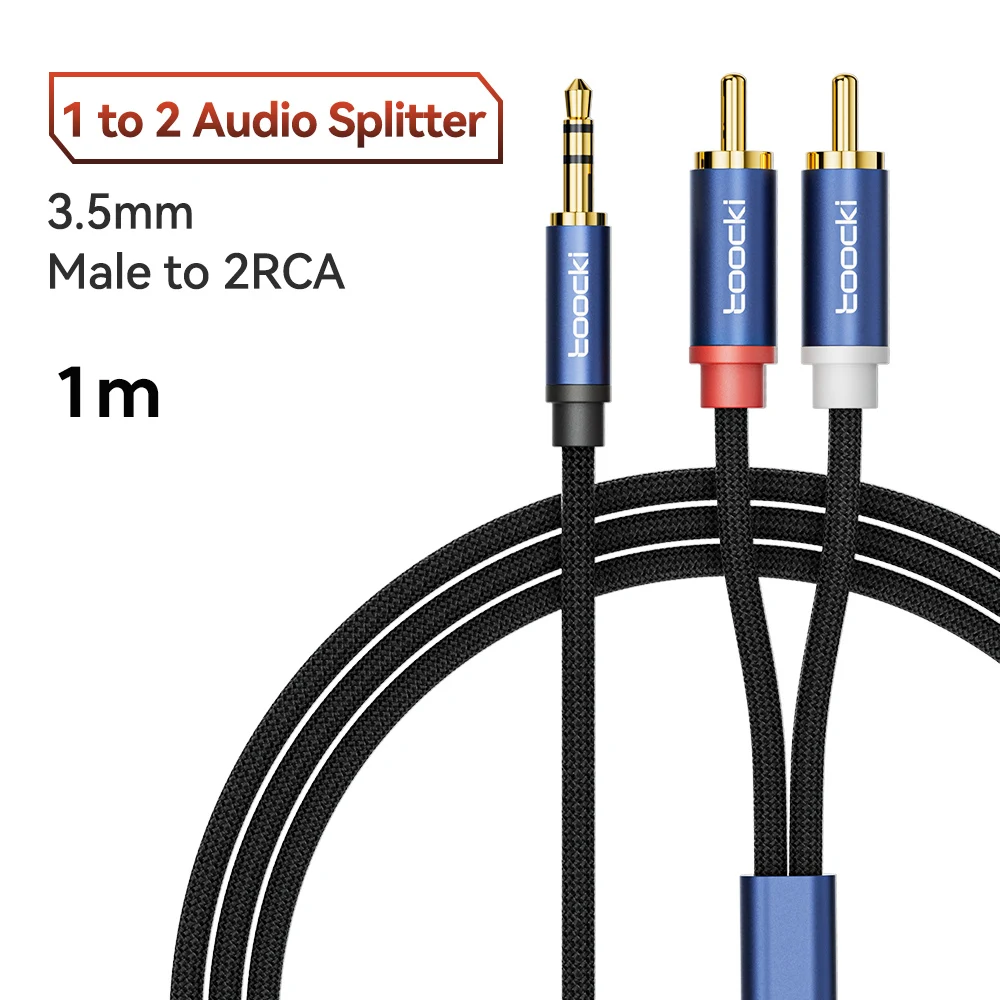 Toocki 3.5mm RCA Kabel Jack naar 2RCA Aux Audio Kabel voor Smartphone TV Box Apple RCA Splitter Aux draad voor Home Theater Speaker