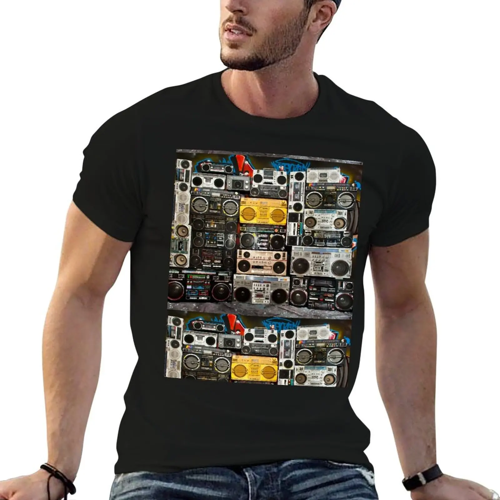 

Wall Of Boomboxes T-Shirt blacks hippie clothes oversized t shirt Short sleeve tee fruit of the loom mens t shirts