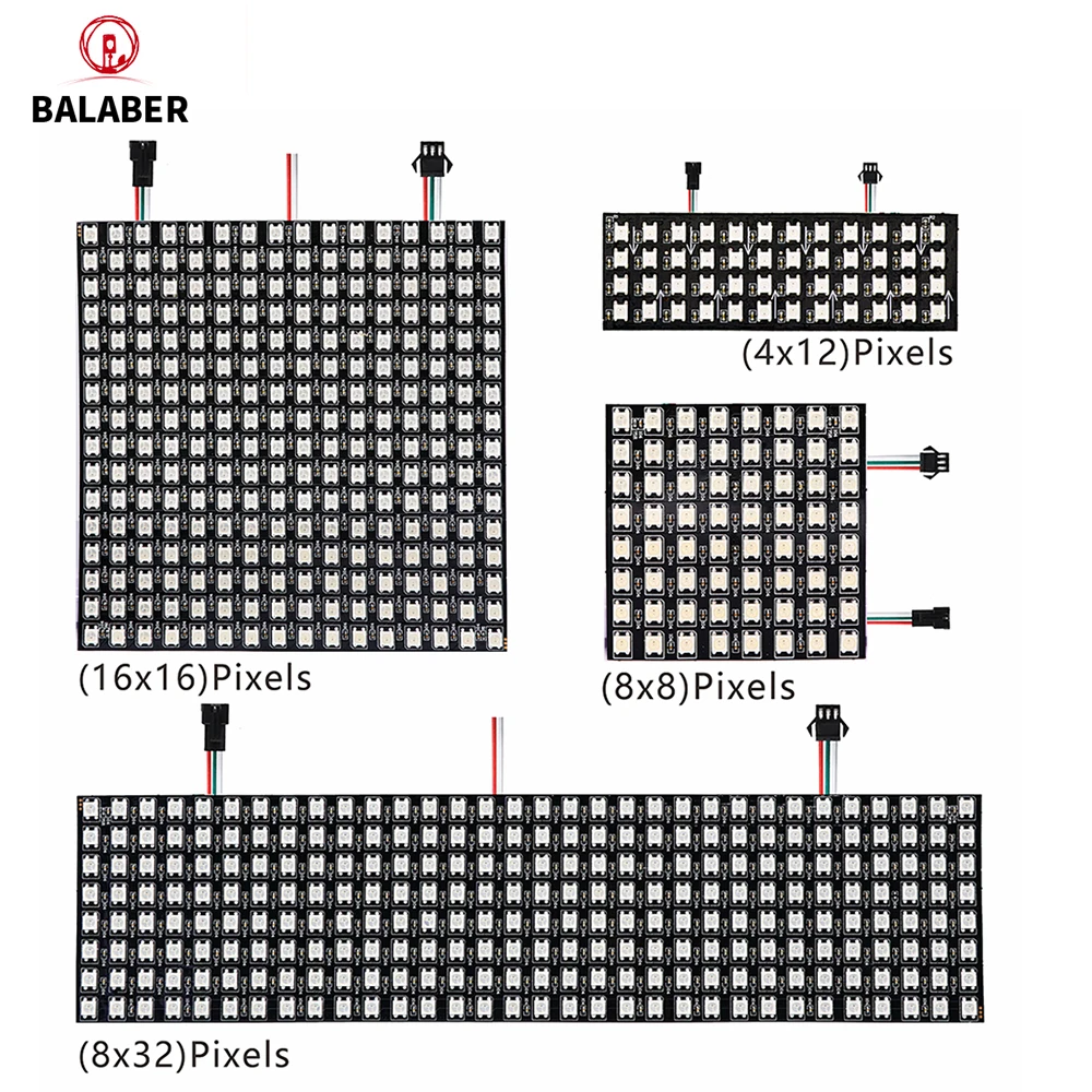 WS2812B USB الموسيقى 8X8 16X16 8X32 مع 28 مفاتيح 2.4G تحكم بشكل فردي عنونة LED مصباح لوح WS2812 وحدة مصفوفة Scree