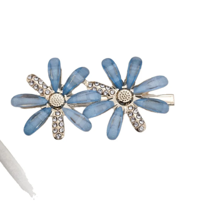 Phụ kiện tóc phong cách đường phố hoa đôi retro mới, kẹp tóc hoa thời trang