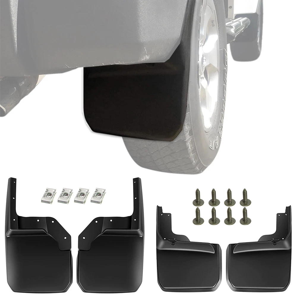 

For Jeep Wrangler Mud Flaps 2007-2018 JK JKU Guards Splash Flares 4 PCS Front & Rear Mudguard ABS No Drilling Required