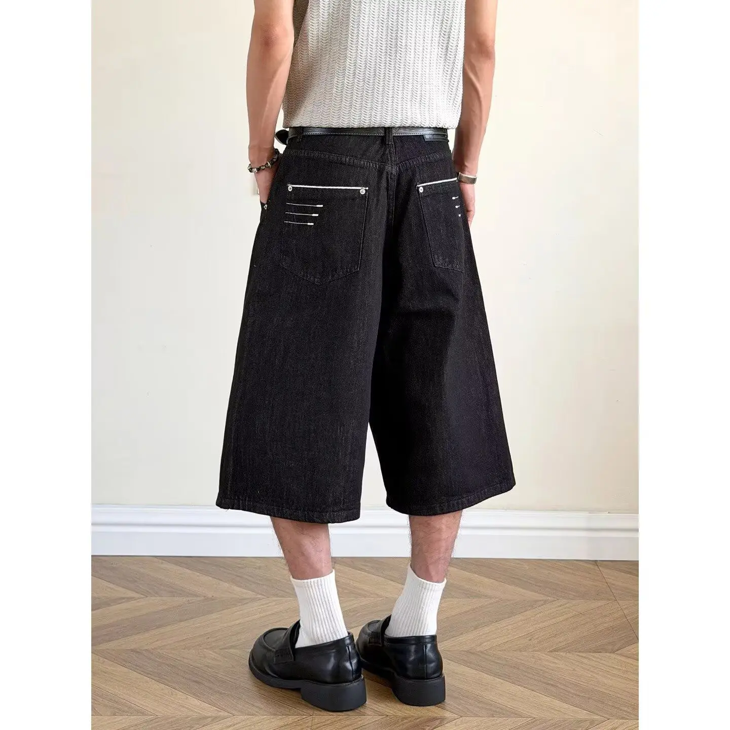 Embroidery Simple - Pantaloncini in Denim da Uomo con