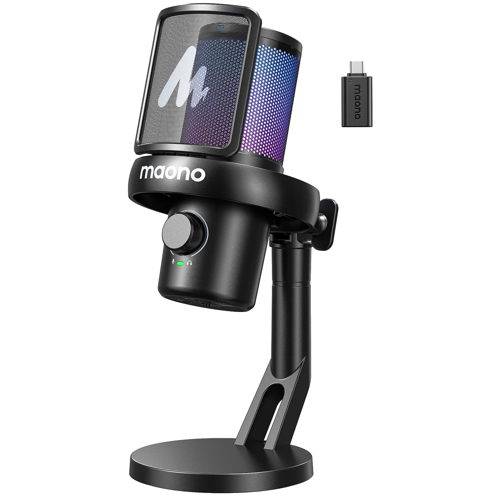 

MAONO DM40 Wireless USB Microphone with AI Voice Changer Noise Reduction Condenser Mic for Gaming Streaming PC Laptop Recording