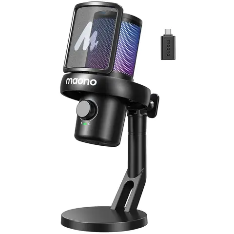 MAONO DM40 Wireless USB Microphone with AI Voice Changer Noise Reduction Condenser Mic for Gaming Streaming PC Laptop Recording