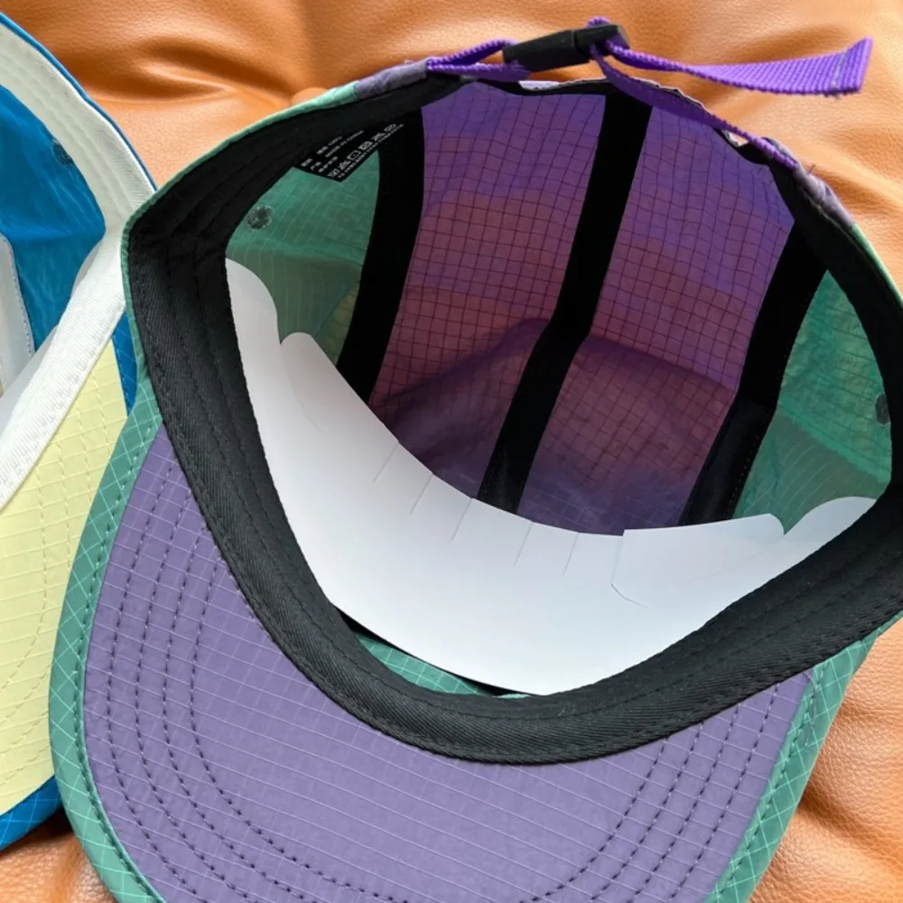 Casual Japanese Style Splicing Baseball Cap Quick-drying 5-Panel Snapback Hats Adjustable Thin Sun Visor Cap Unisex