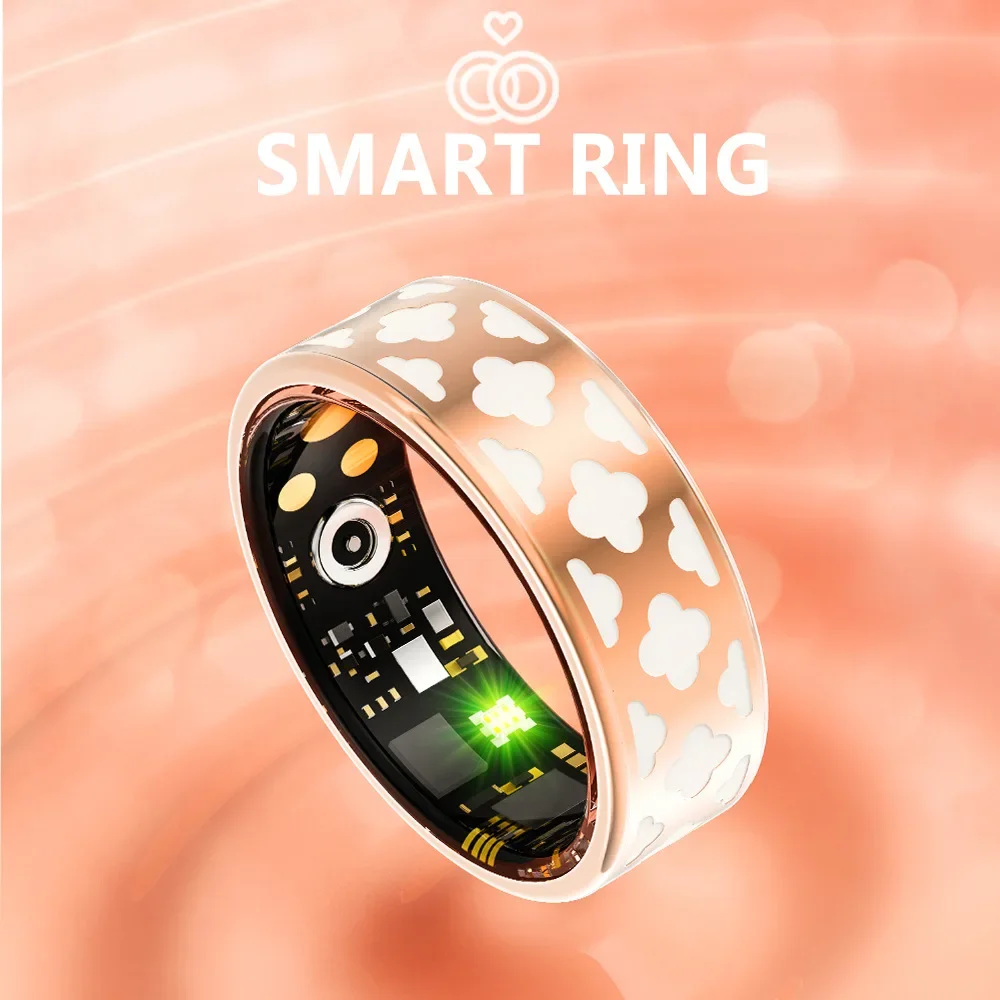 

Smart Ring Enamel Color IP68 Waterproof Heart Rate Blood Oxygen Blood Pressure Pedometer Fitness Tracker for Men and Women