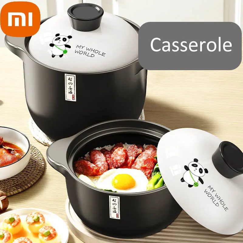 Xiaomi Stew Pan with Cover Ceramic Cookware 1.6L Soup Cooking Boiler Thick Bottom Pots High Temperature Resistant Cooking Pot