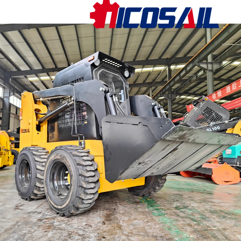 JC25 Compact Skid Steer Loader 380kg Rated Load Quick Attach Mini Loader for Orchard Farm Material Handling CE EPA