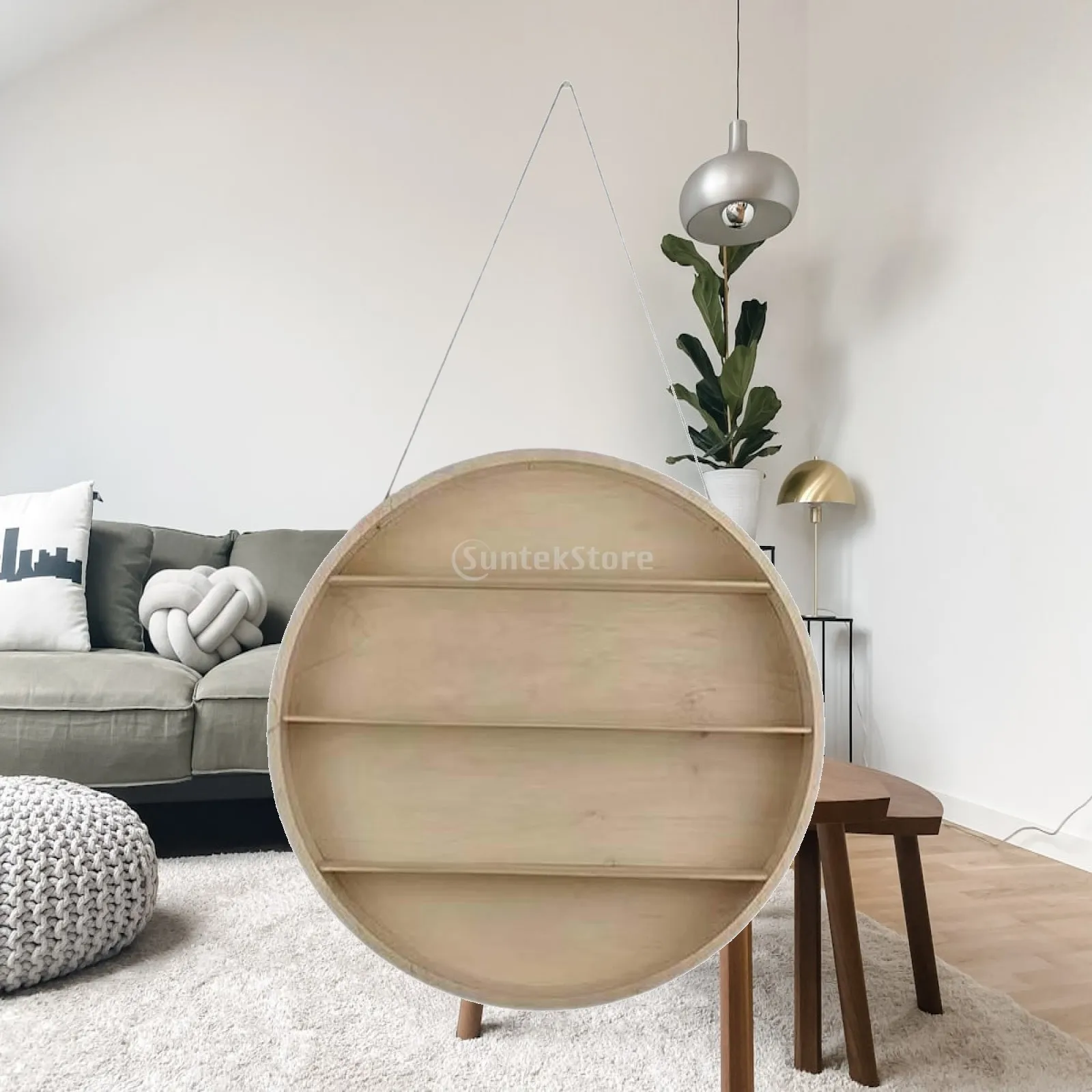 Floating Shelves Multi Tier Round Wall Art Decor for Home Bathroom Farmhouse
